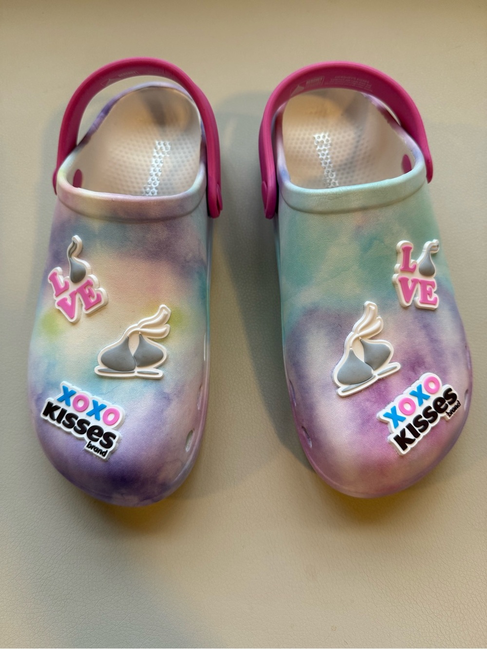 Tie-Dye Kids Slip-On Clog with Pink Heel Strap - XOXO Kisses